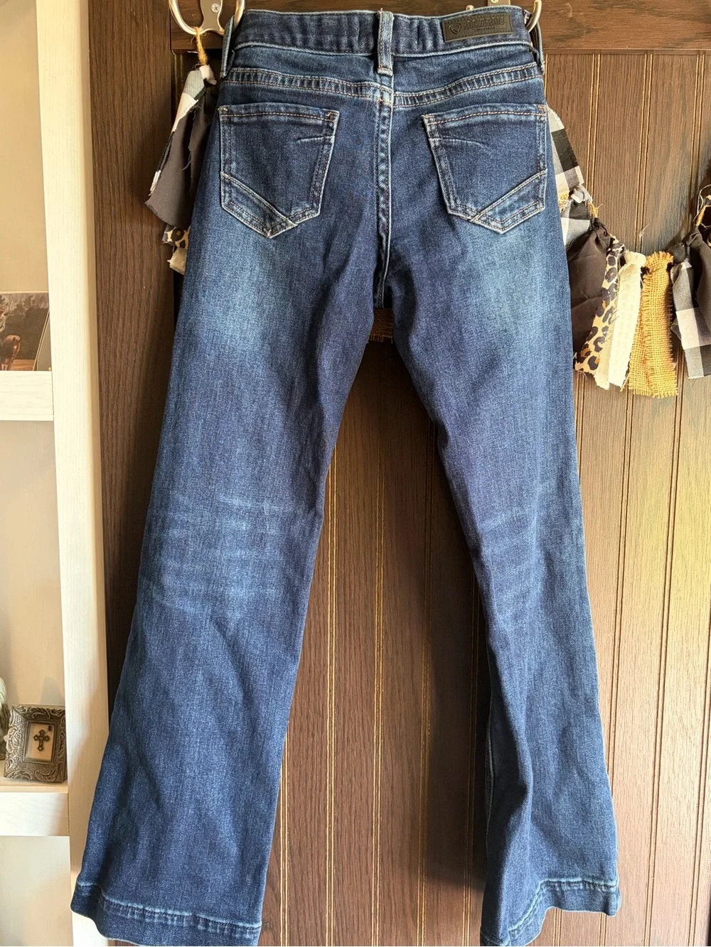Rock & Roll Cowgirl Girls Medium Blue Faded Stretch Denim Jeans